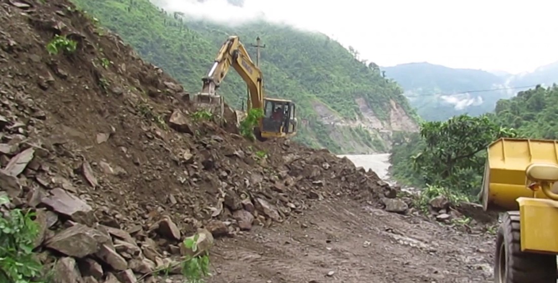 दाउन्नेमा यातायात एकतर्फी सञ्चालनमा