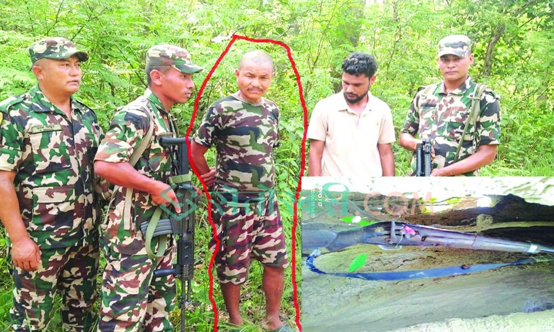 बन्दुकसहित सैनिक पोशाकमै समातिएका शिकारी ‘सेटिङ’मा भगाइयो